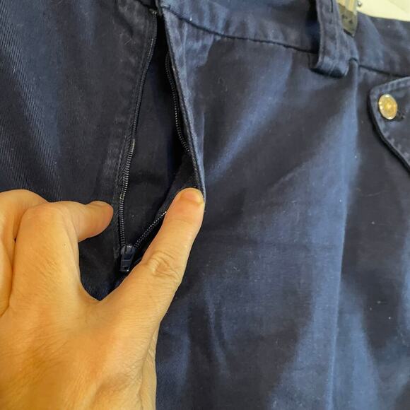 Lauren Ralph Lauren Navy Blue Cotton Flat Front Casual Shorts Womens Size 16 - Picture 15 of 15